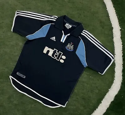 Newcastle United FC Football Away Shirt Vintage Adidas Blue NTL Jersey Size XL • $74.97