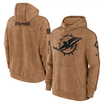 Men's Miami Dolphins 2023 Salute To Service Performance Pullover Hoodie S-3XL • $59.90