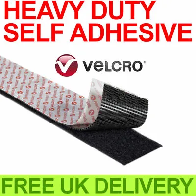 VELCRO® HEAVY DUTY ULTRA-MATE® Self Adhesive Tape 50mm Stick On Hook Loop Strips • £2.95