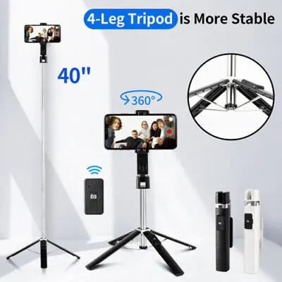 360° Selfie Stick Bluetooth Remote Phone Holder Tripod Grip For IPhone Universal • £8.99