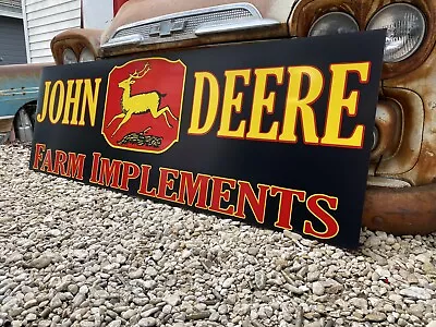 Antique Vintage Old Style John Deere Farm Implements Tractor Sign HUGE! • $595