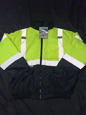 Pyramex High Visibility Insulated Reflective Road Work Safety Bomber Jacket • $24.99