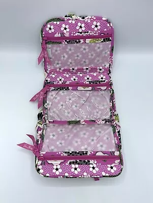 Vera Bradley Travel Organizer PRISCILLA PINK Lined Toiletries Cosmetic Tie Bag • $24.99