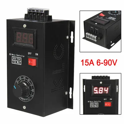 1PCS PWM DC Motor Speed Controller Switch Variable Speed Regulator 15A 6-90V New • £31.99