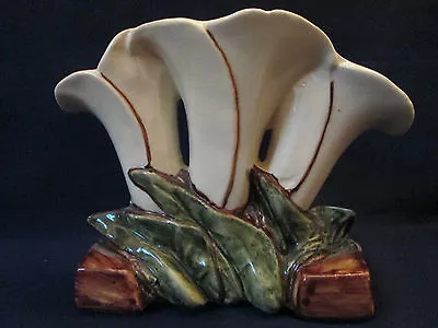 TRIPLE LILY FORM VASE! Vintage McCOY ART Pottery: Hand Decorated : EXCELLENT • $35