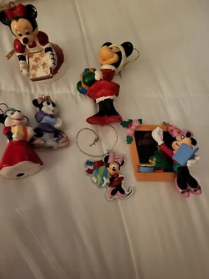 Disney Minnie Mouse Christmas Ornaments Lot Of 6 • $22.99