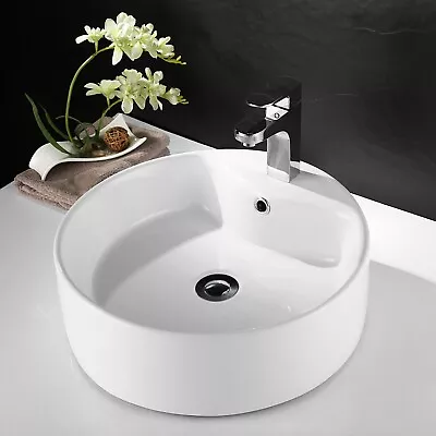 White Ceramic Round Wash Basin Bathroom Sink Bowl Above Sink Counter Top Vanity • $80