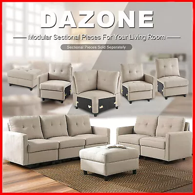 Sectional Sofa Set Modern Linen Fabric With Reversible Chaise L-Shaped Couch New • $125.99