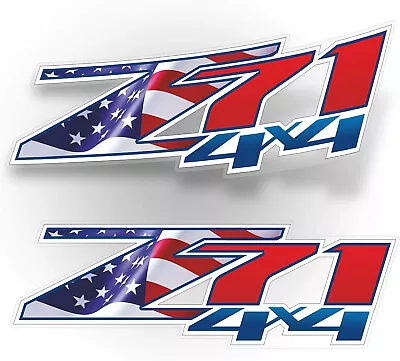 Z71 4x4 Decals Chevy Silverado American Flag Stickers (Set Of 2) • $18.95