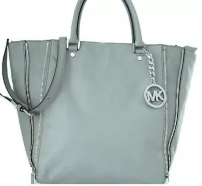 Michael Kors Newman Ash Gray Leather Large Tote Pre-owned • $35.99