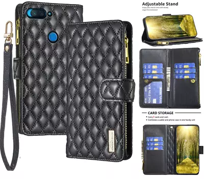 Xiaomi Mi 8 Lite Fashion Diamond-quilted PU Leather Multifunction Wallet Case • $15.50