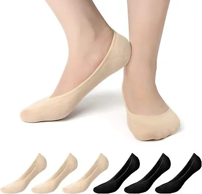 3 Pairs Womens Ladies Invisible Trainer Socks No Show Footies Shoe Liner 4-7 UK • £4.47