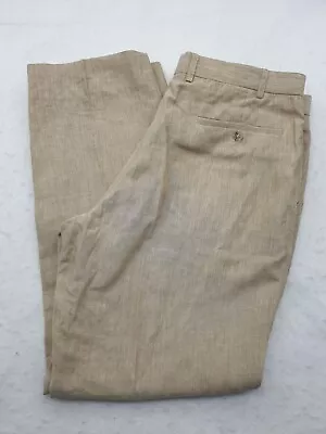 Marks & Spencer Collezione Trousers 100% Linen Smart Casual Light Sand W34 L31 • $28.57