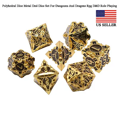 Polyhedral Dice Metal Dnd Dice Set For Dungeons And Dragons Rpg D&D Role Playing • $18.39