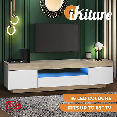 $239.90 • Buy Oikiture TV Cabinet Entertainment Unit Stand RGB LED Storage Furniture 180cm