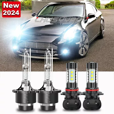 Para For 2007-2008 Infiniti G35 HID / LED Faro Alto / Bajo+Kit De Luz Antiniebla • $39.99