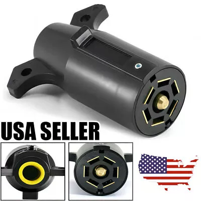 7 Way Round RV Style Trailer Light Plug Connector Replacement End Blade Pin 5SEC • $6.59