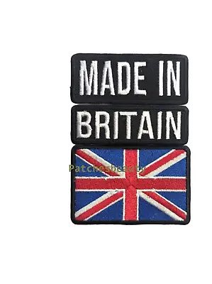 UK Union Jack Made In Britain Embroidered Iron Sew On Patch Jacket Jeans A-45 • £2.05