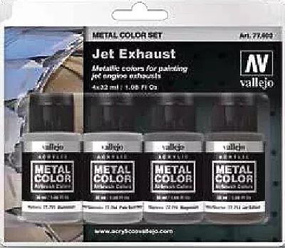 Vallejo Jet Engine Exhaust Metal Color Paint Set (4 Colors) - Hobby And Model • $37.94