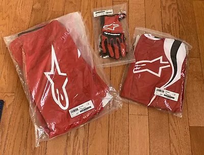 Alpinestar Fluid Narin Adult Pants Jersey  & Gloves Moto-X Riding Gear Combo NWT • $79.95