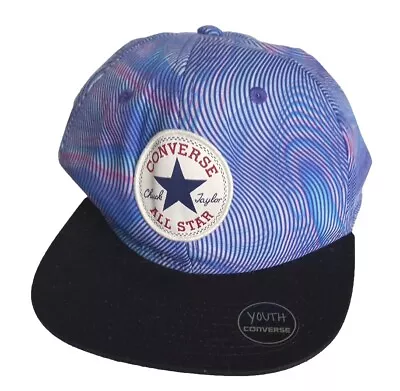 Converse All Star Chuck Taylor Hat Psychedelic Youth Cap Adjustable Blue  Purple • $20.62