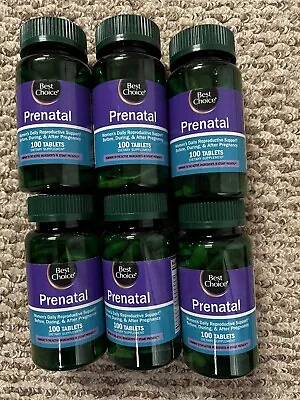 6 Bottles Of Best Choice Prenatal 100 Tablets Per Bottle.  Expires 7/10/24 • $17.99