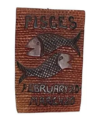 Vintage Pisces Fish 13  Zodiac Wooden Sign Home Wall Decor Horoscope Astrology • $19.99