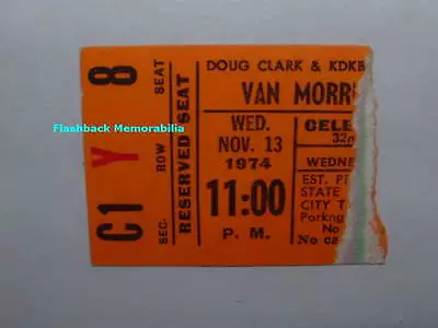 VAN MORRISON 1974 Concert Ticket Stub PHOENIX Celebrity Theatre THEM Very Rare • $74.50