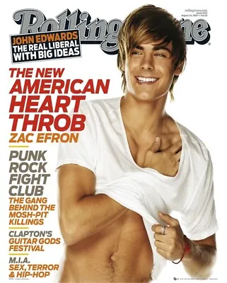 Mini Poster Rolling Stone Cover Zac Efron High School Musical Troy Bolton • $3.19