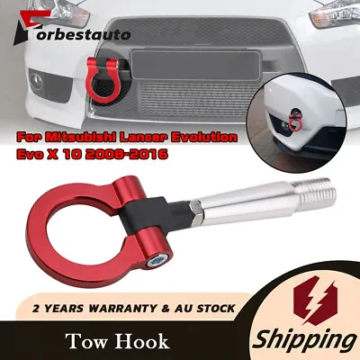 $19.94 • Buy For Mitsubishi Lancer EVO X 10 Track Racing Tow Hook Screw On Round Ring Red AU