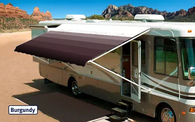 RV Awning Replacement Fabric Canopy 18' Burgundy W/Wht W/G (Fabric:17'2 ) • $205