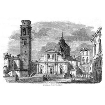 £9.99 • Buy ITALY The Cathedral Of St Giovanni In Turin - Antique Print 1855