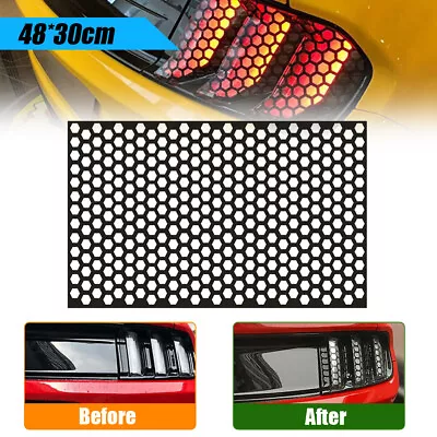 Car Rear Tail Light Cover Black Honeycomb Sticker Tail-lamp Decal Accessories • $5.98