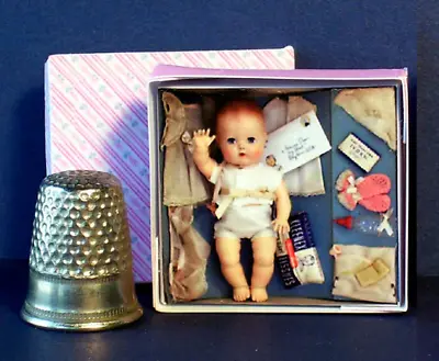Dollhouse Miniature 1:12  Tiny Tears Layette Doll Box  1950s Dollhouse Girl • $5.99