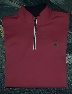 F&G TECH 1/4 Zip Pullover Sweater Jacket Shirt BURNING TREE CLUB BETHESDA Red L • $59.99