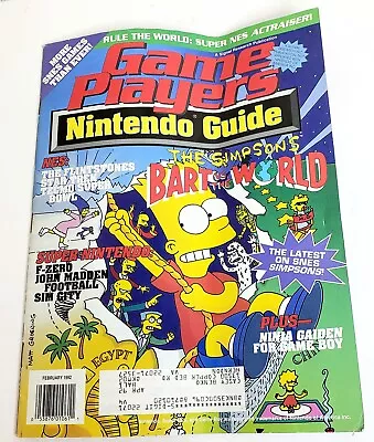 Vintage Game Player's Nintendo Guide Magazine The Simpsons Bart VS The World '92 • $16.99