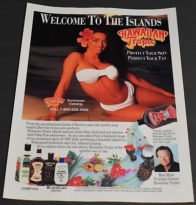 1991 Print Ad Sexy Hawaiian Tropic Pinup Girl Lisa Madison Miss Brunette Art • $10.98