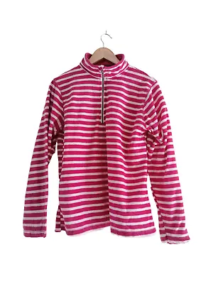New Ladies GAP Striped Fleece Top Pink Size XL Extra Large • £9.99