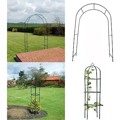 Metal Garden Arch Climbing Plants Archway Patio Entrance Tubular Outdoor Obelisk • £11.95