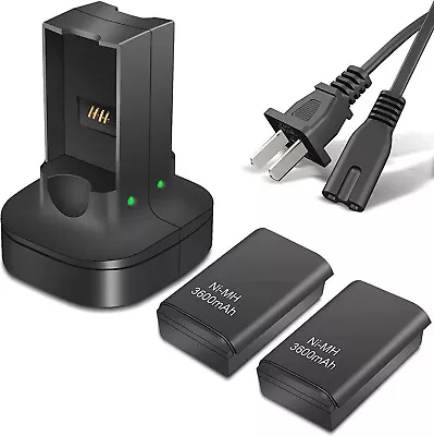 2 Pc Battery & Dual Charging Station Charger Stand Base For Xbox 360 Controller • $15.49