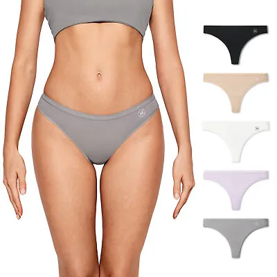 SOULVOR Natrelax Thongs Cotton Underwear Low Rise Stretch Thong Panties 5 Pack • $11.88