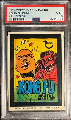 1974 Topps Wacky Packages Kong Fu Gum 8th Series PSA 9 MINT Non-sport Card • $165