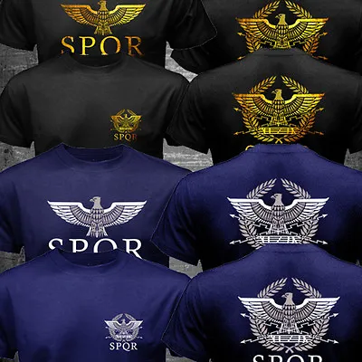 New SPQR Roman Rome Senate Military Faction Eagle Logo T-shirt • $22.99