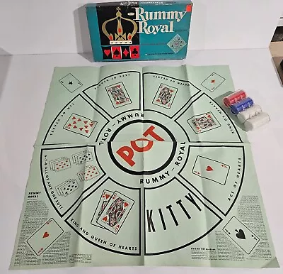 Vintage Rummy Royal Game By Whitman 1962 Table Sized Game Sheet Mat • $22.99