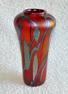 David Lotton Selenium Red Vase Including Signed Lotton Art Glass Book! • $1500