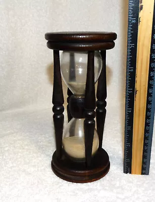 Vintage Nautical Wooden Hourglass Sand Timer Brown Office Shelf Décor-7 1/4  Tl • $24.99