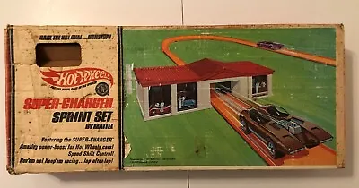 Vintage 1968 Mattel Hot Wheels Super Charger Sprint Set With Box + Extra Pieces • $82.99