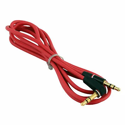 3.5mm Male To Male AUX Cable Cord L-shaped Car Audio Headphone Jack - Red • $2.99