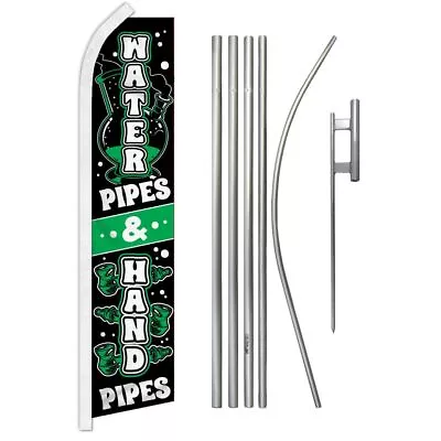  WATER & HAND PIPES  Advertising Super Flag & Pole Kit Vape Shop Vapor Smoke • $111.66