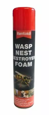 Rentokil Wasp Nest Killer Destroyer Foam Spray Aerosol Pest Control Wasps 300ml • £8.99